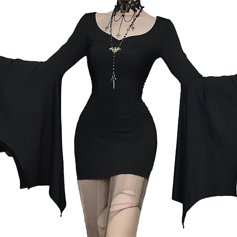 Slim Dolman V-Neck High Waist Short Dress