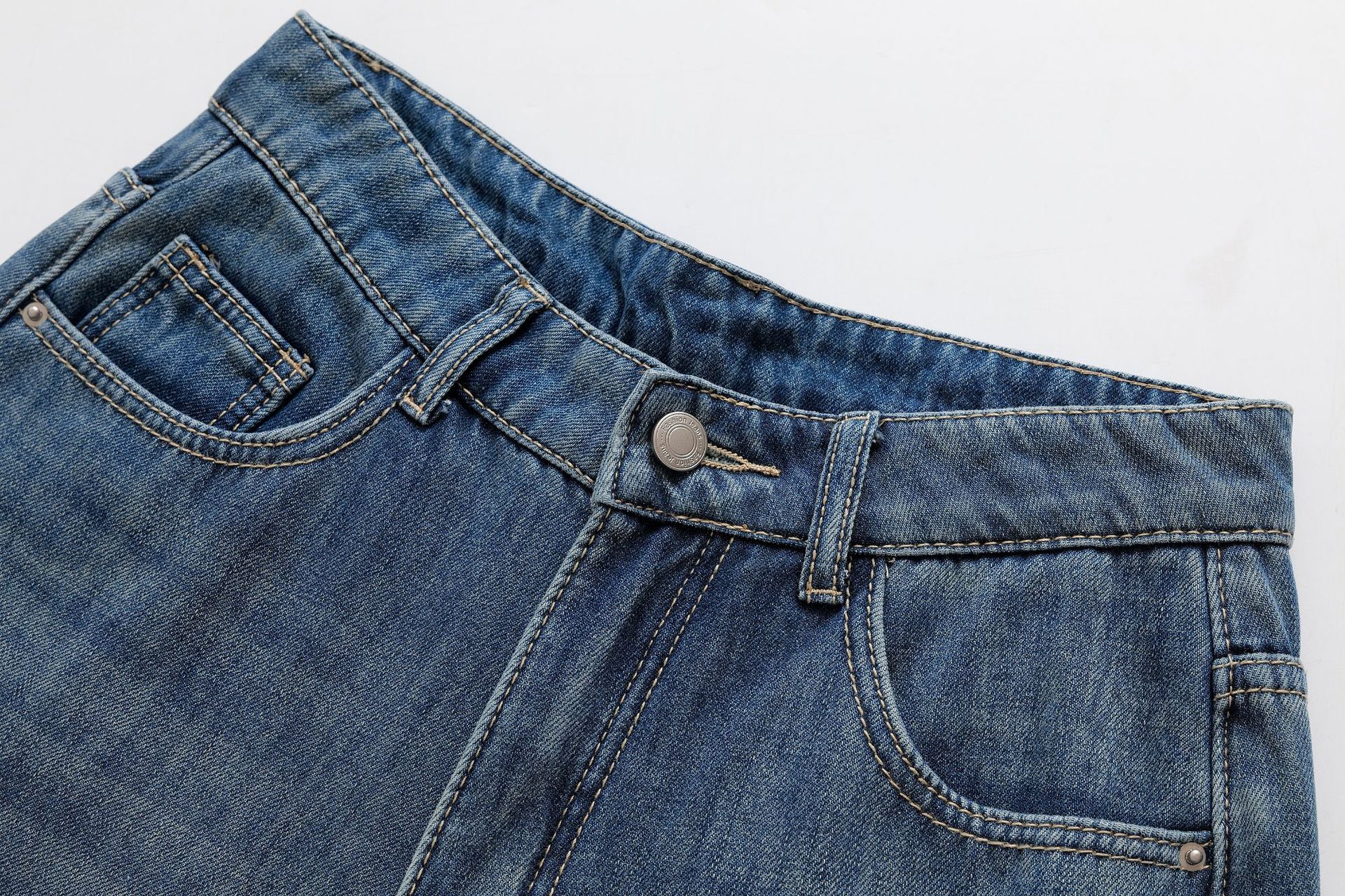 High waisted and plush warm loose long jeans