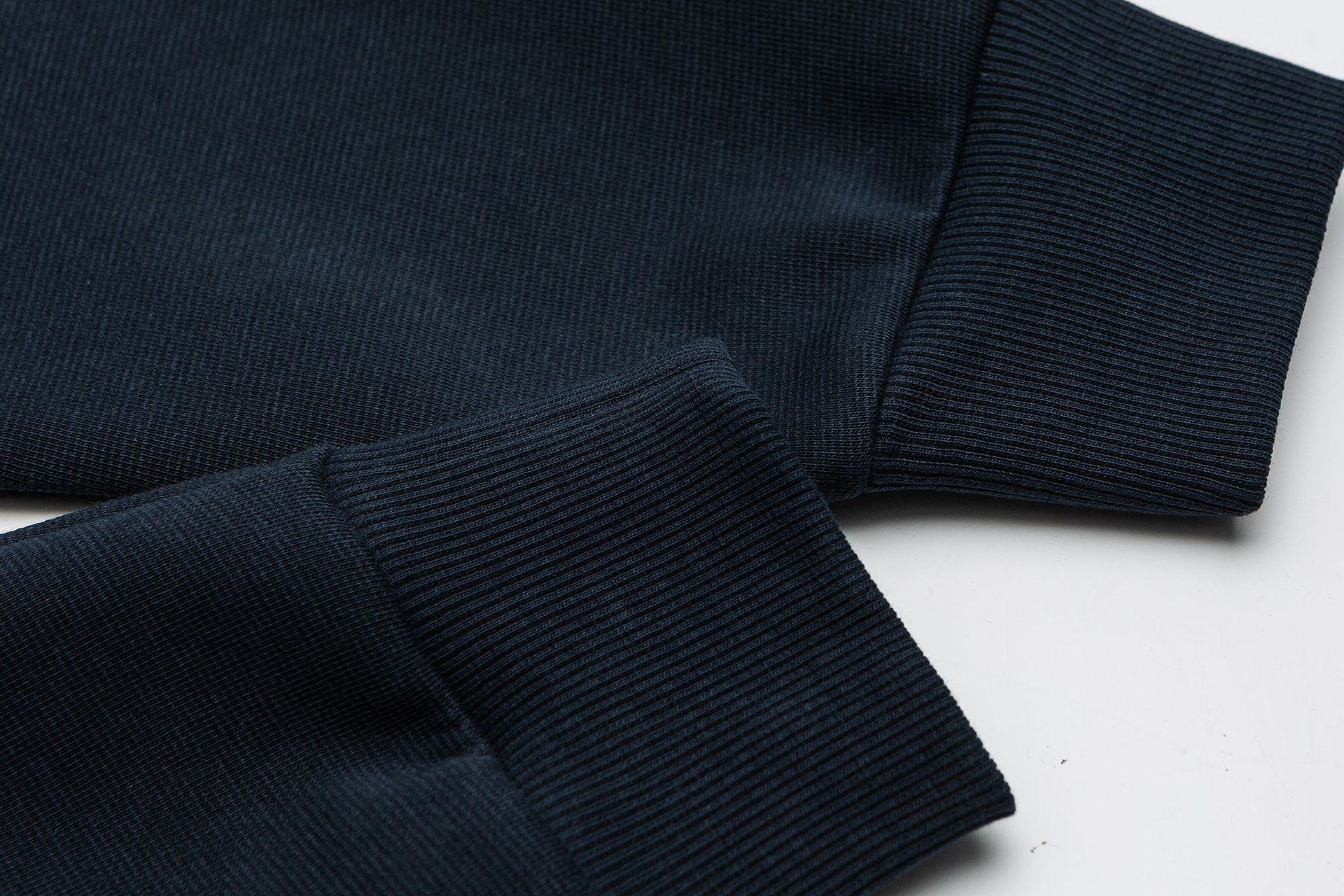 Plain Paneled Band Neck Mid Zipper Hood Sweatshirt