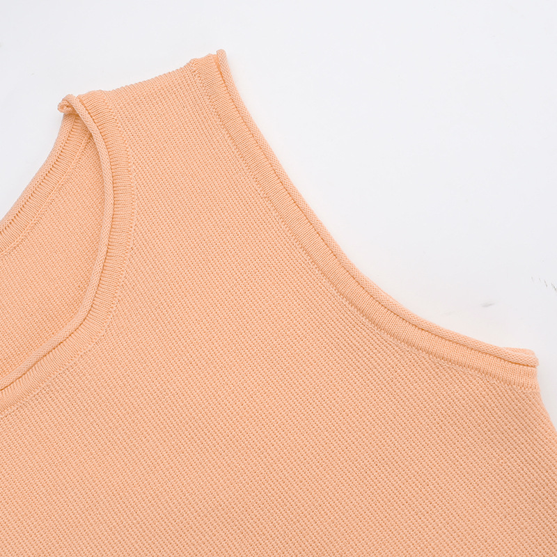 Sleeveless Round Neck Straight Polyester Spandex Dress