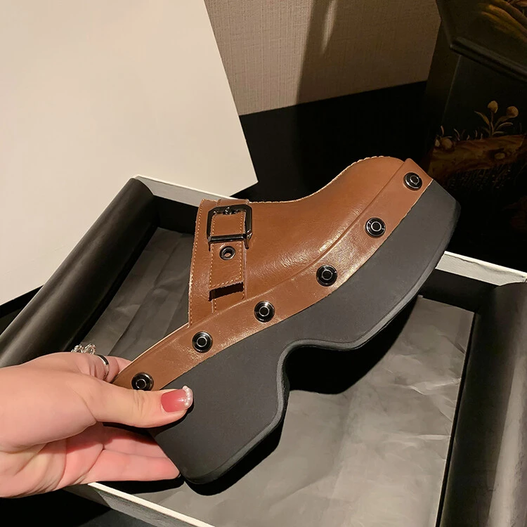 Ladies Embellished Chunky Sole Sandals