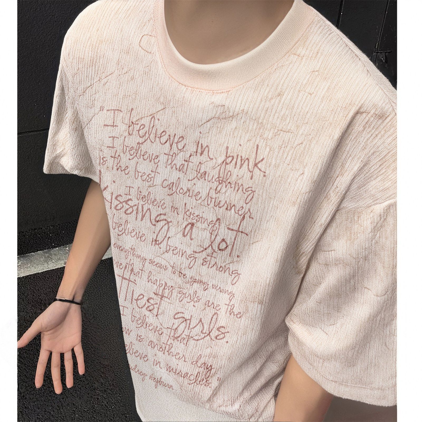 Polyester Round Neck Numeric Loose Fit T-Shirt