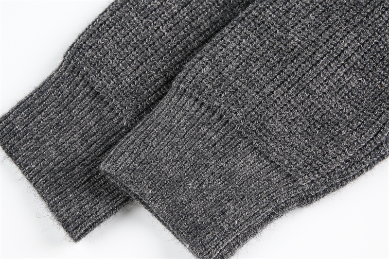 Oversized Japanese Workwear Zip-Up Ribbed Sweater