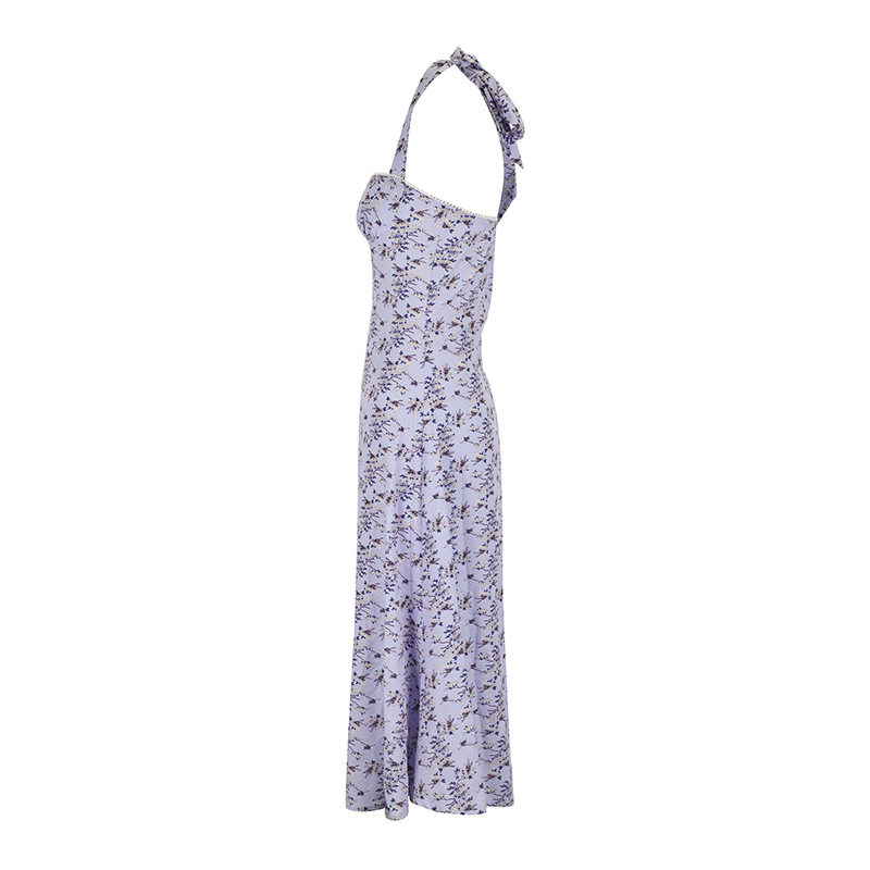 Sleeveless Knotted Rear Bodycon Split Dress