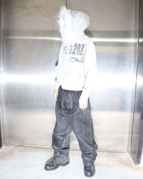Vintage Oversized Furry Trim Hoodie