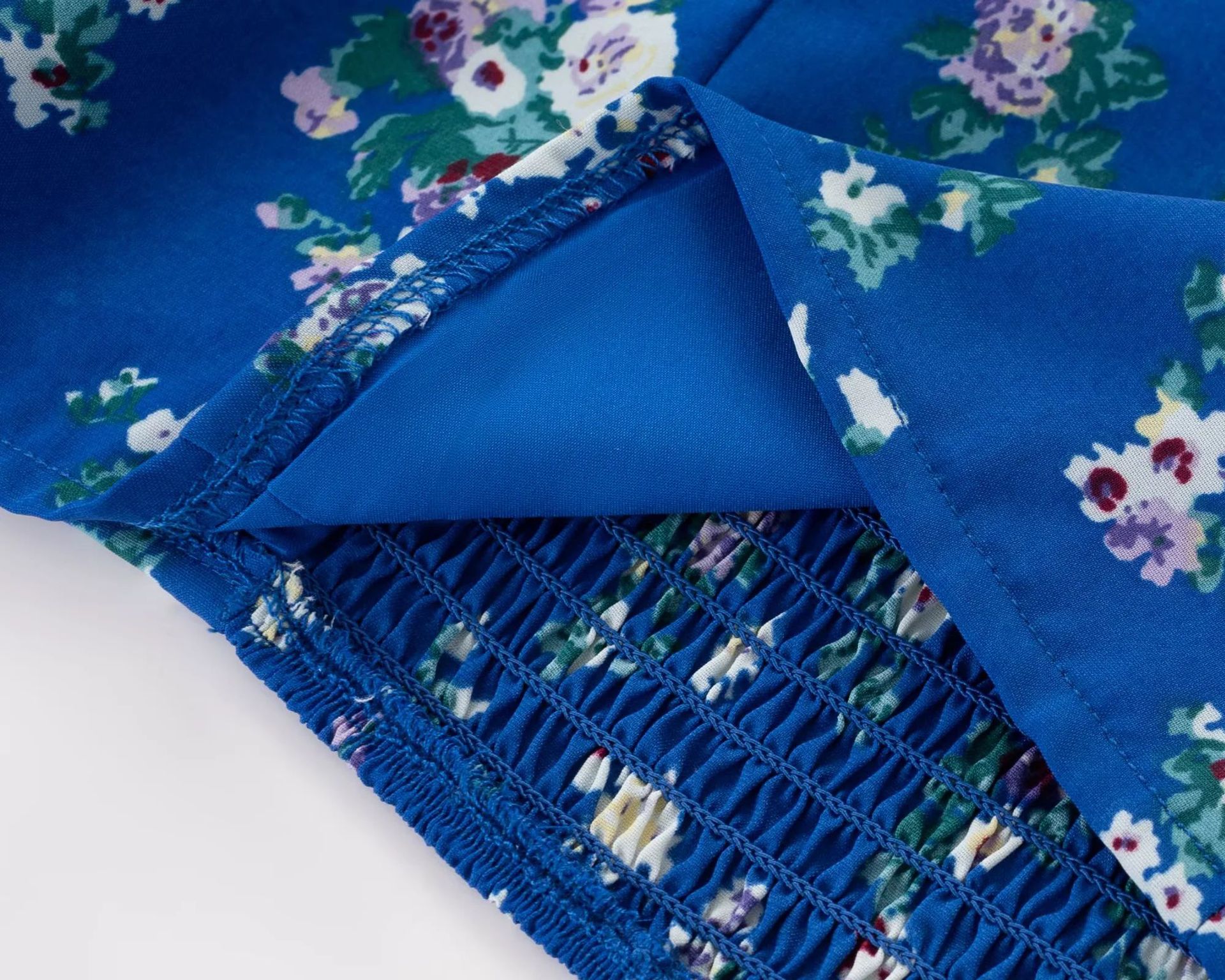 Straight Neck Tie Front Flower Puff Shirt