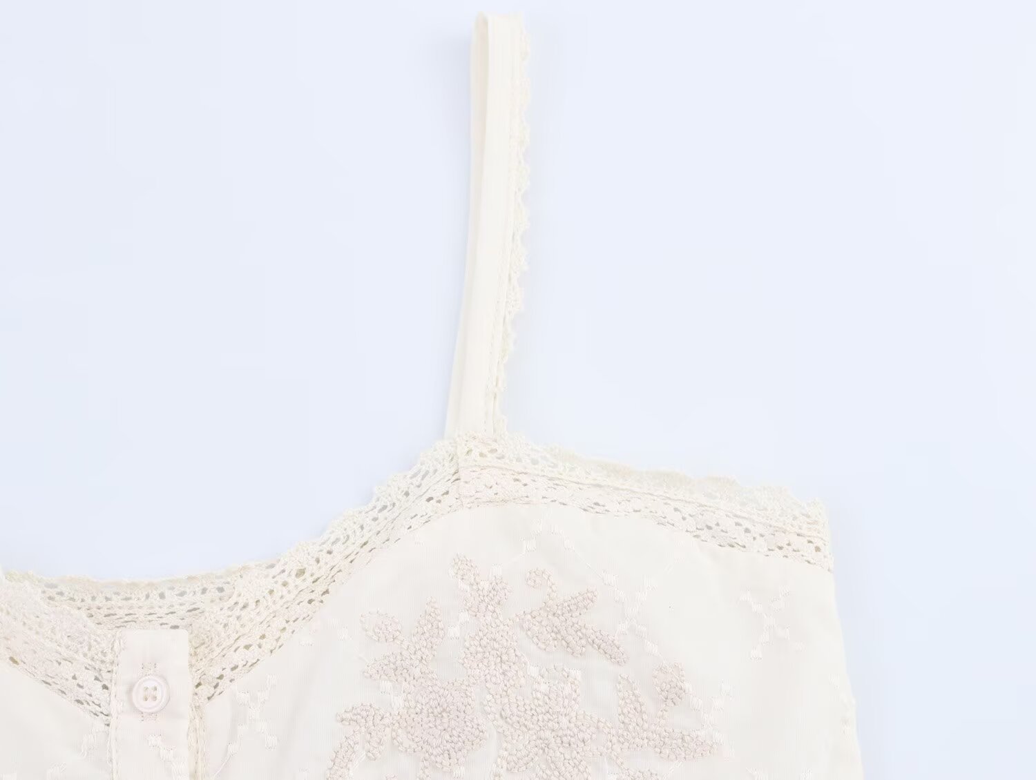 Strapless collar embroidered lace camisole top for women