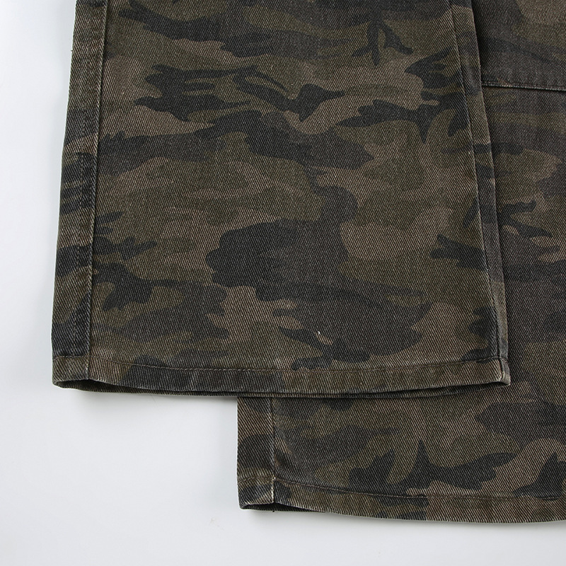 Make old camouflage workwear jeans