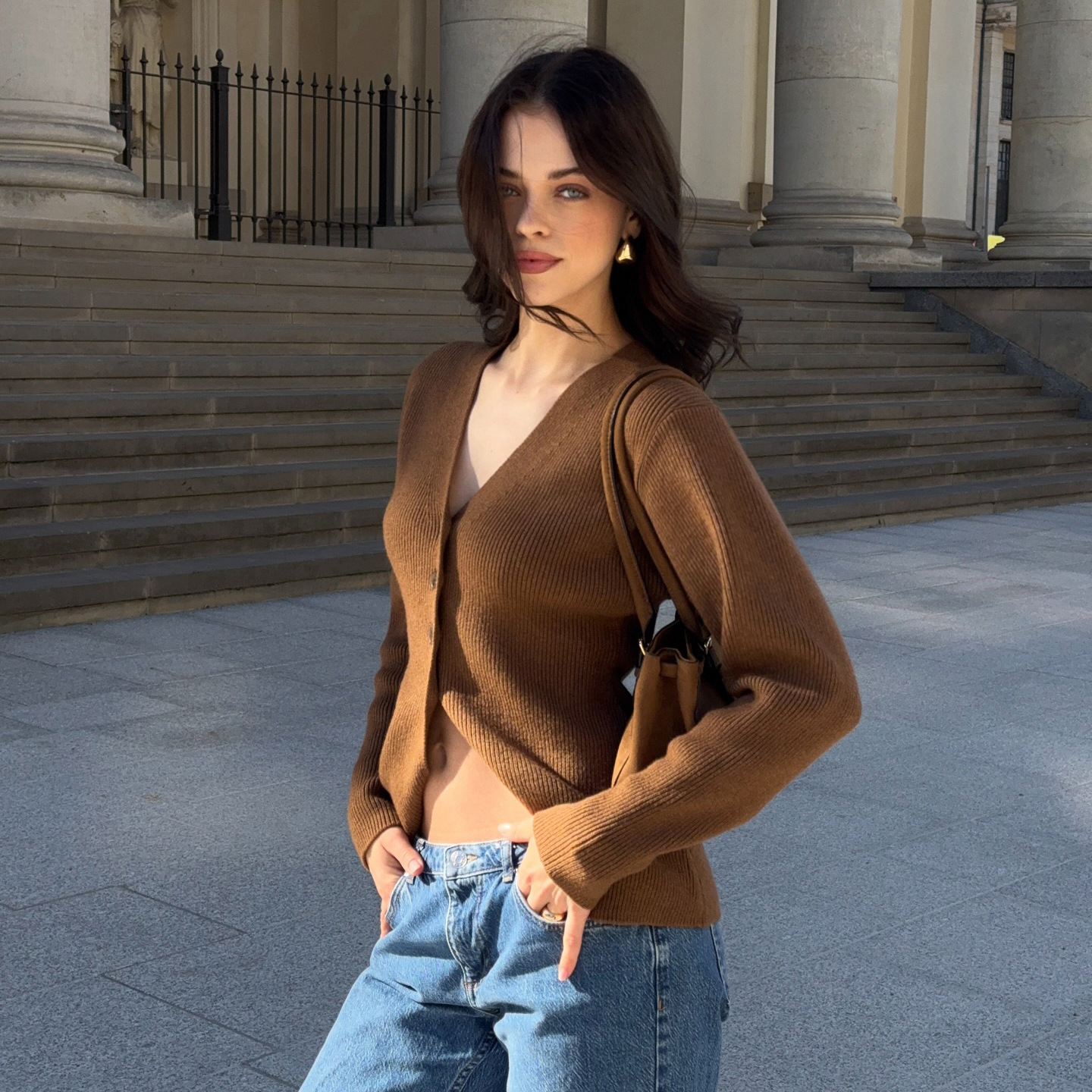 Short Slim Fit Retro Knit Sweater