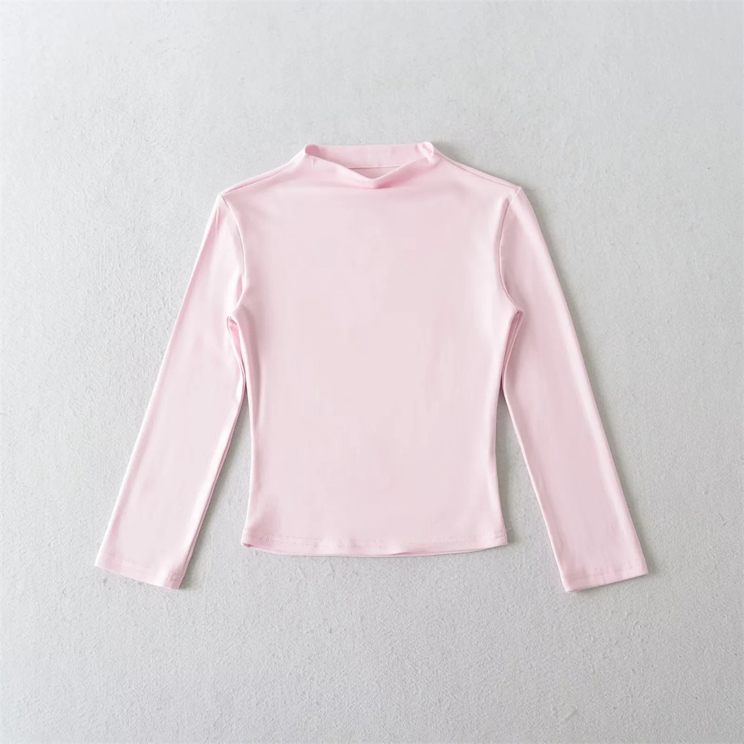 Sassy Plain Round Neck Snug Three-Quarter Short Tee