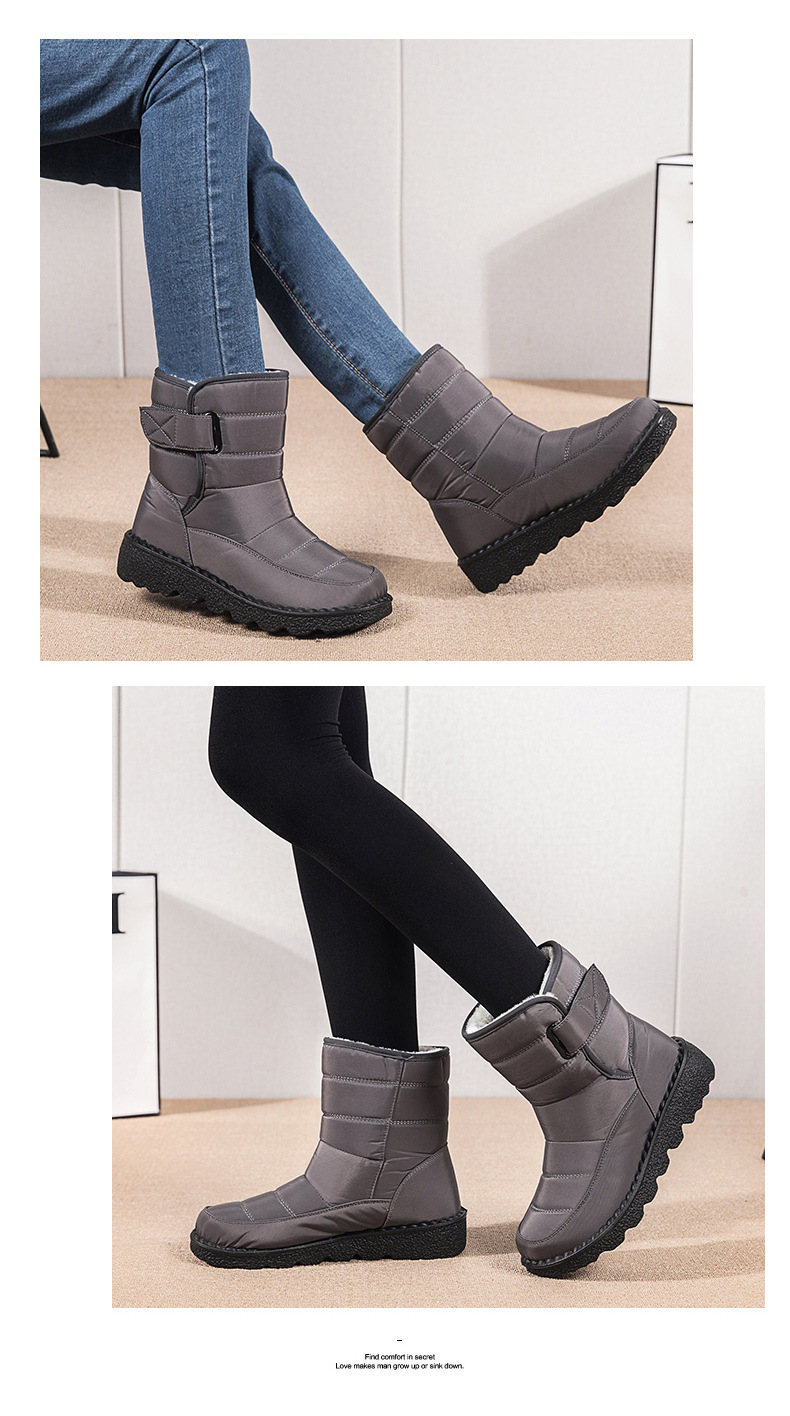 Winter New Snow Boots Women's High Top Waterproof Cotton Shoes Casual Short Tube Plush Plus Large Cotton Boots 43 Amazon