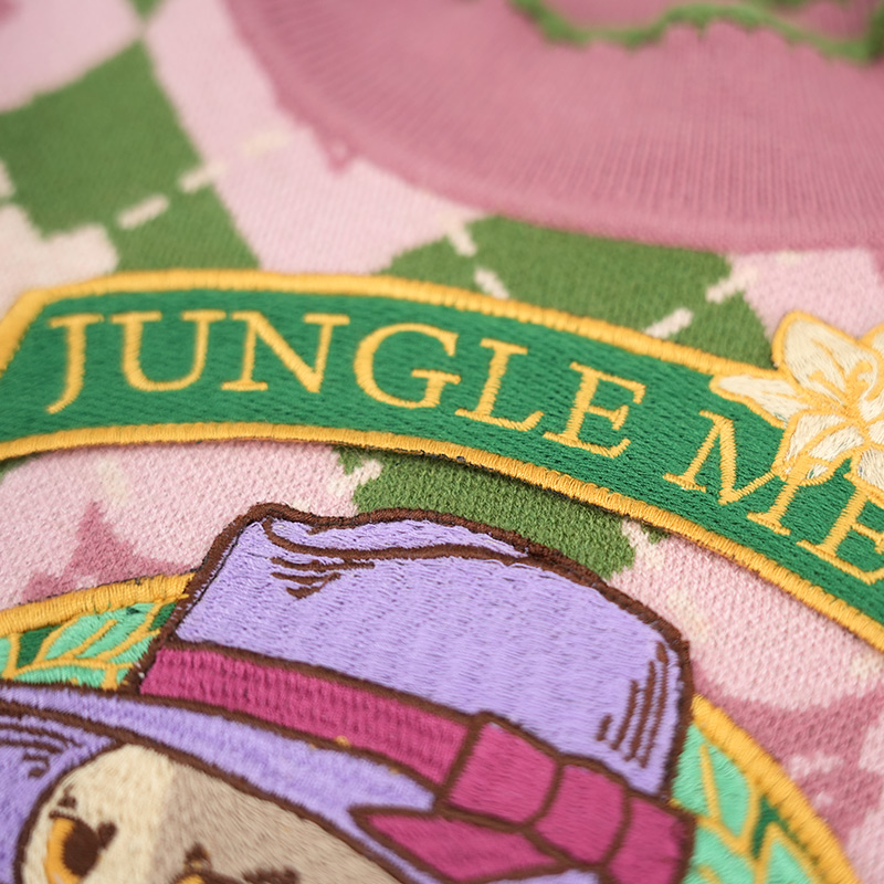 Rose Crew Collar Checkered Anime Kitten Frill Sweater