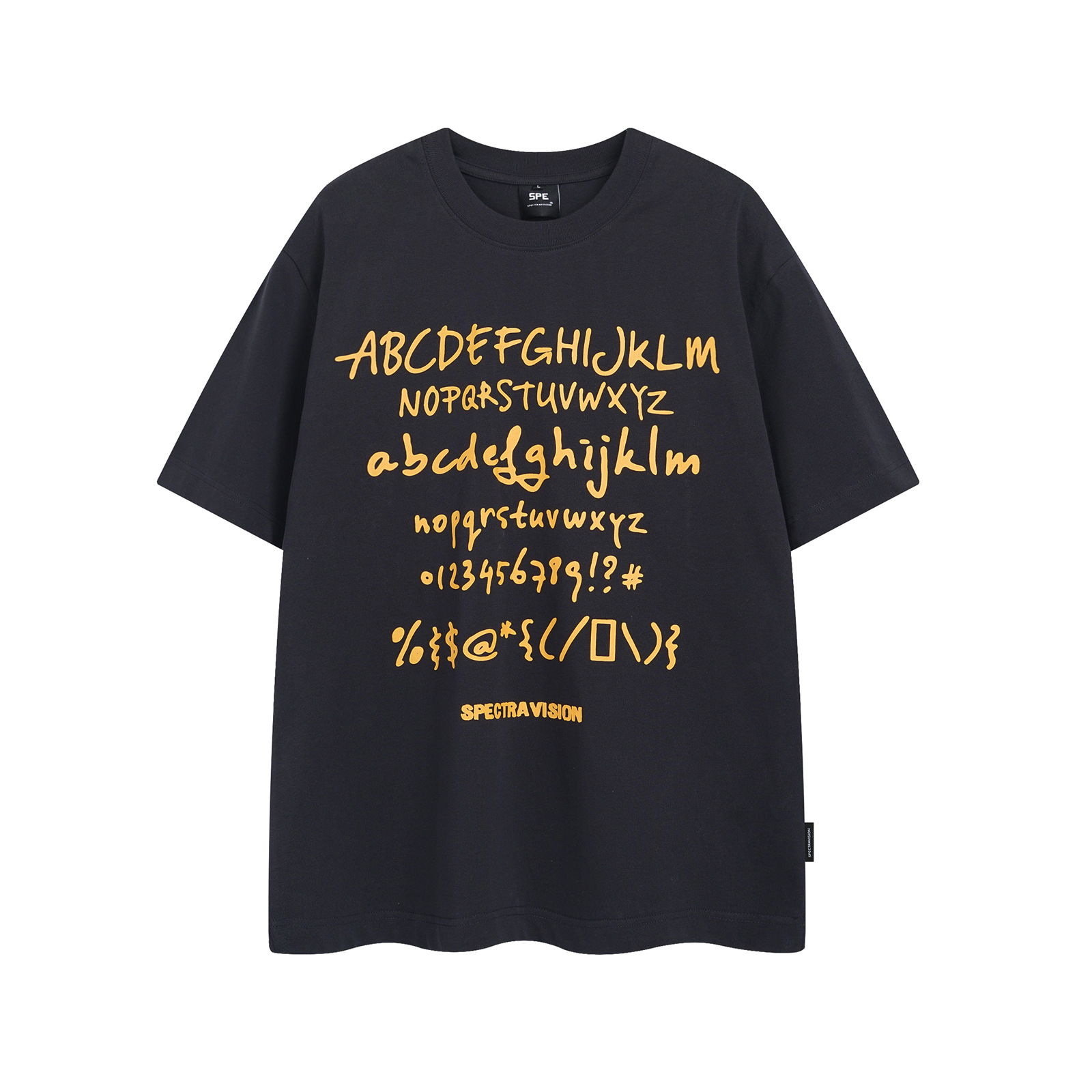 Retro Letter Print Vintage Short Sleeve T-Shirt Unisex Summer Loose Casual Pure Cotton Couple Top
