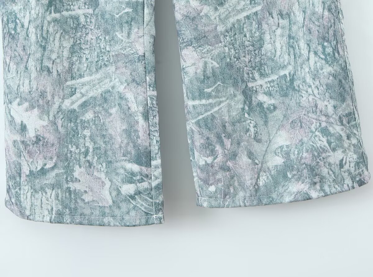Versatile 3D pocket camouflage wide leg pants for slimming women