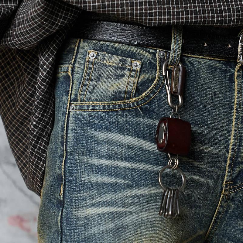 Washed Cat-Whisker Yellow Mud-Dyed Knife-Edge Jeans Women Cleanfit Washed Ripped Versatile Slightly Flared Pants