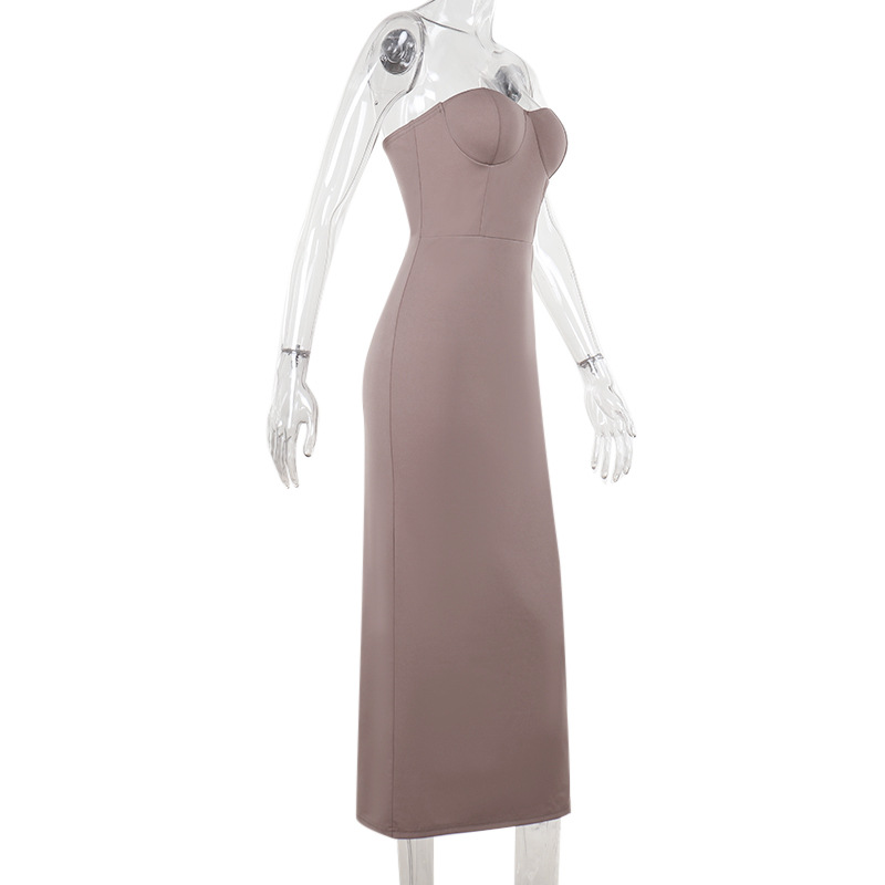 Collarless Bodycon Evening Dress