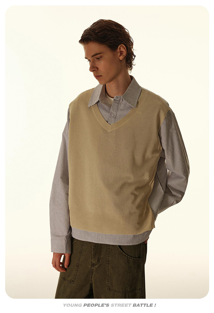 American Vintage Plaid Full Sleeve Flip-Collar Button-Up Loose-Fit