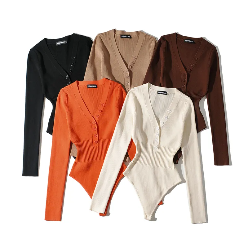 Ladies Cotton Wrist-Length Plunge Snap Stretch-Fitted Body