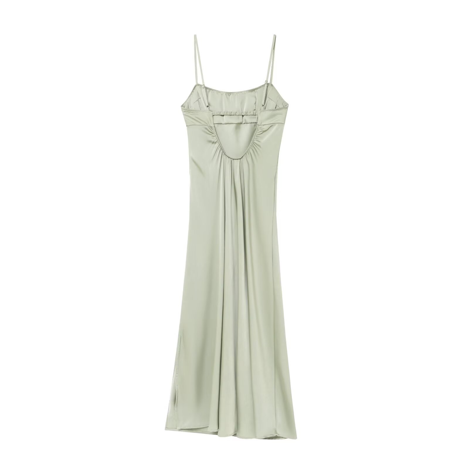 Women's Clothing Chiffon Strap Long Dress Satin Texture Underwear-style Fitted Dress