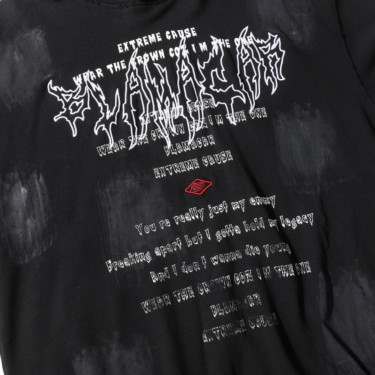 Alphabet Print Long Sleeve Cotton Hoodie