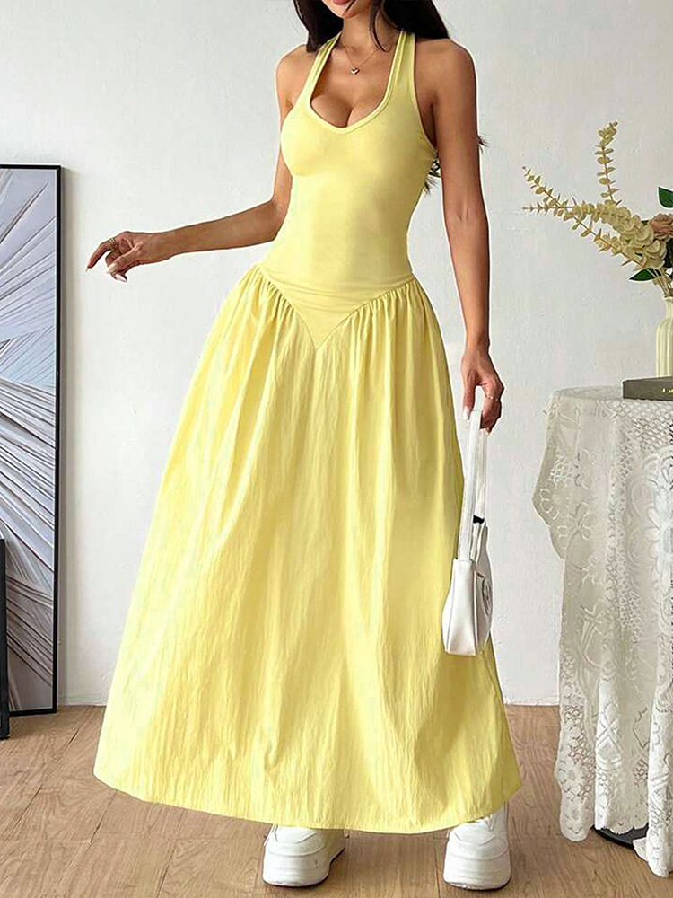 Polyester Sleeveless Vacation Maxi Dress