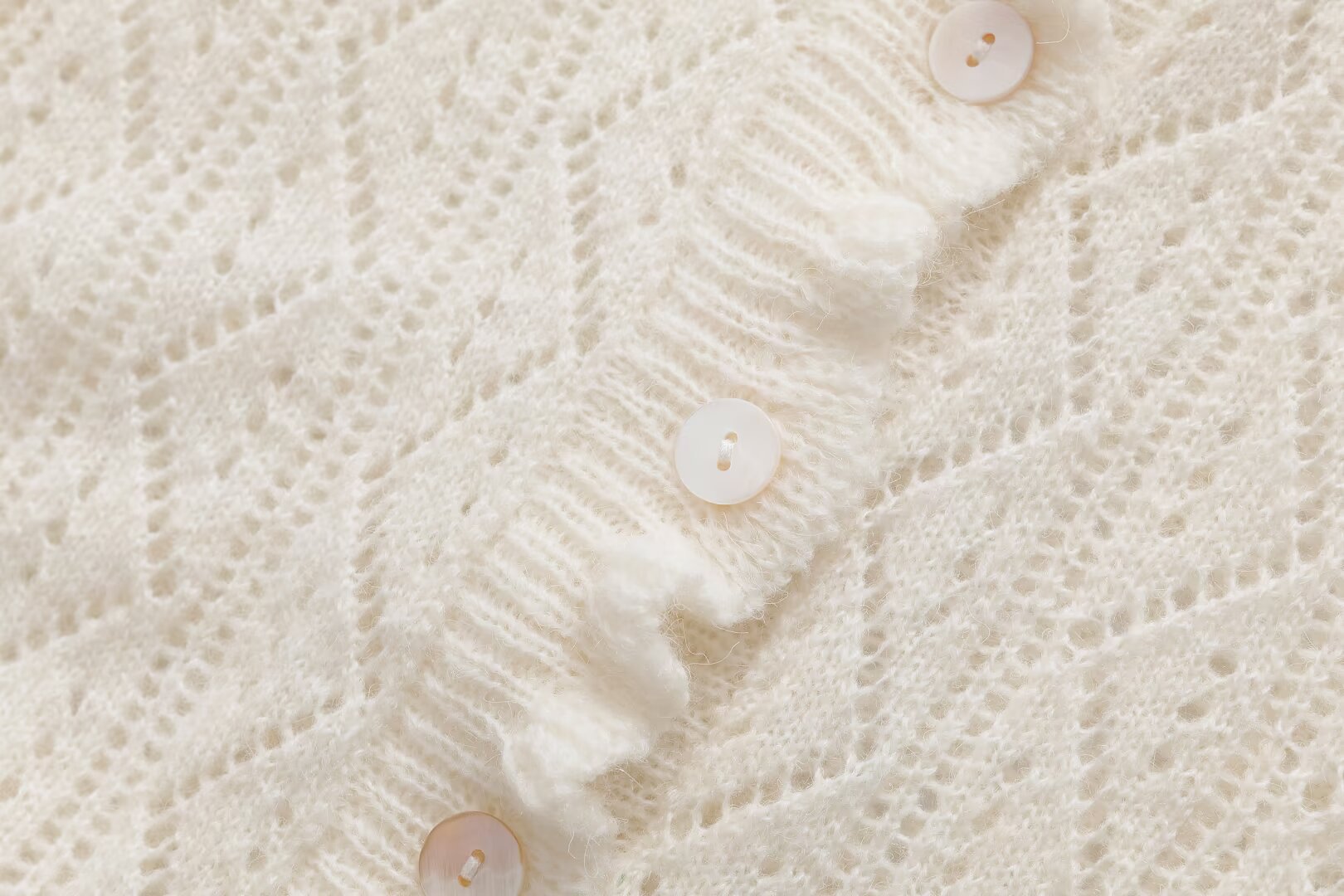 Ladies' Regular Fit Solid Polyester Button-Front Cardigan