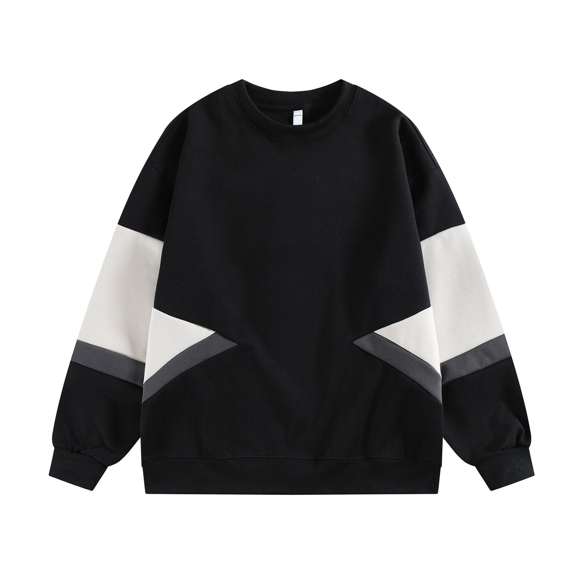 American Relaxed Two-Tone Patchwork Hoodie