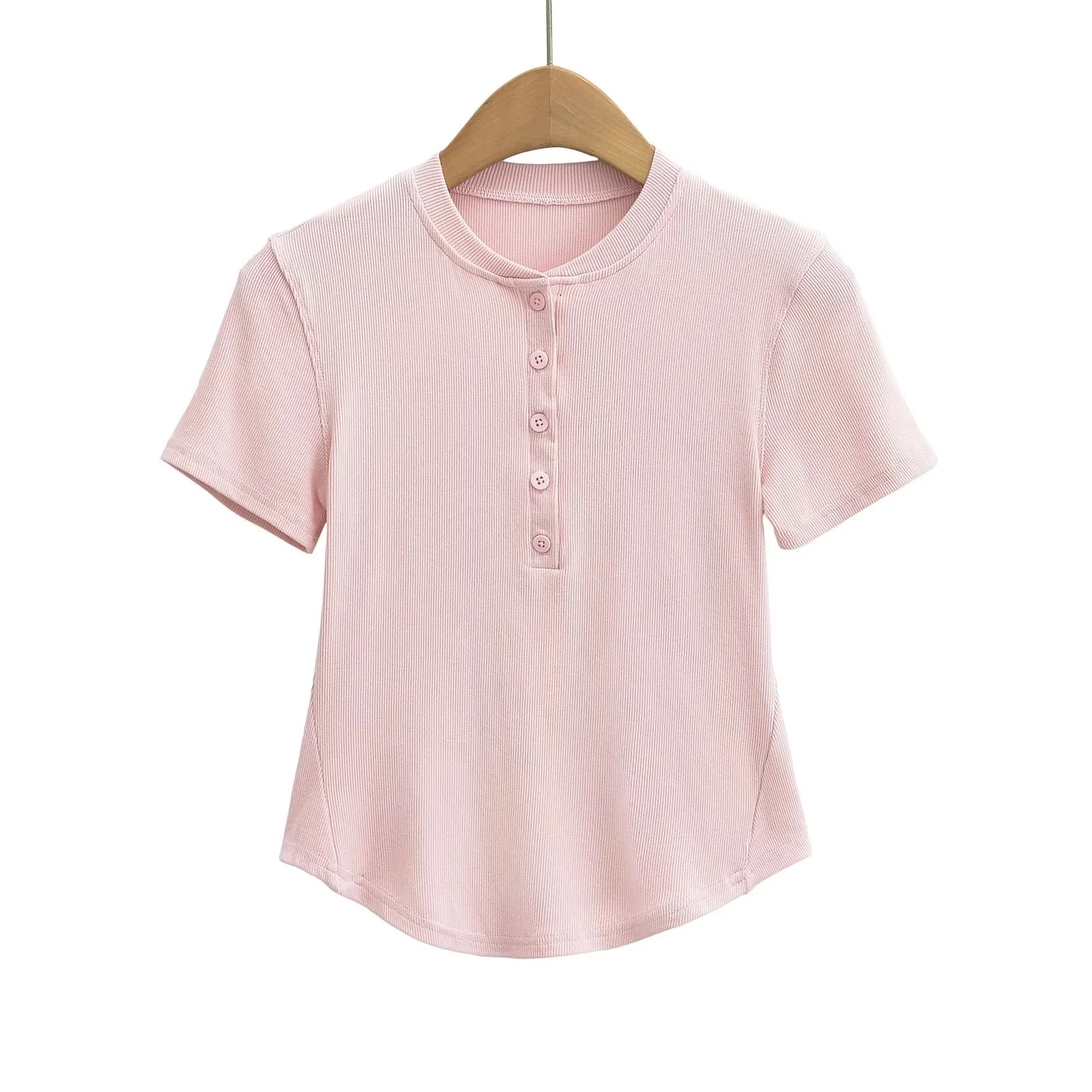 Ladies Plain Fitted Crew Neck Tee
