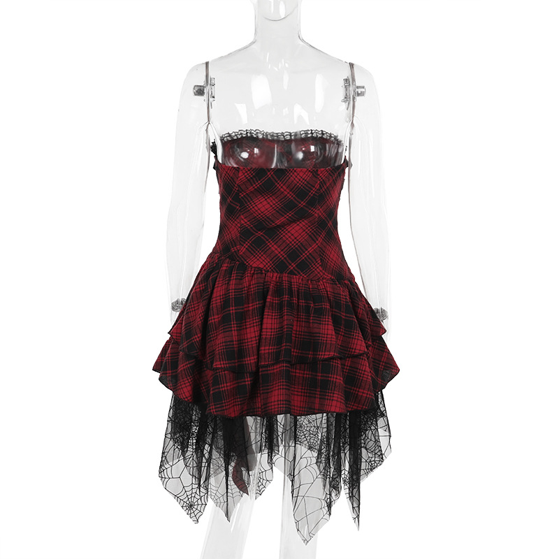 Sexy One Shoulder High Waist Color Block Dress
