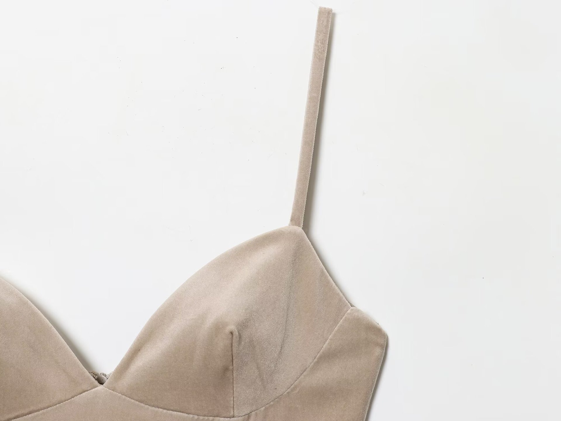 Gathered Spaghetti Strap Plunge Dress