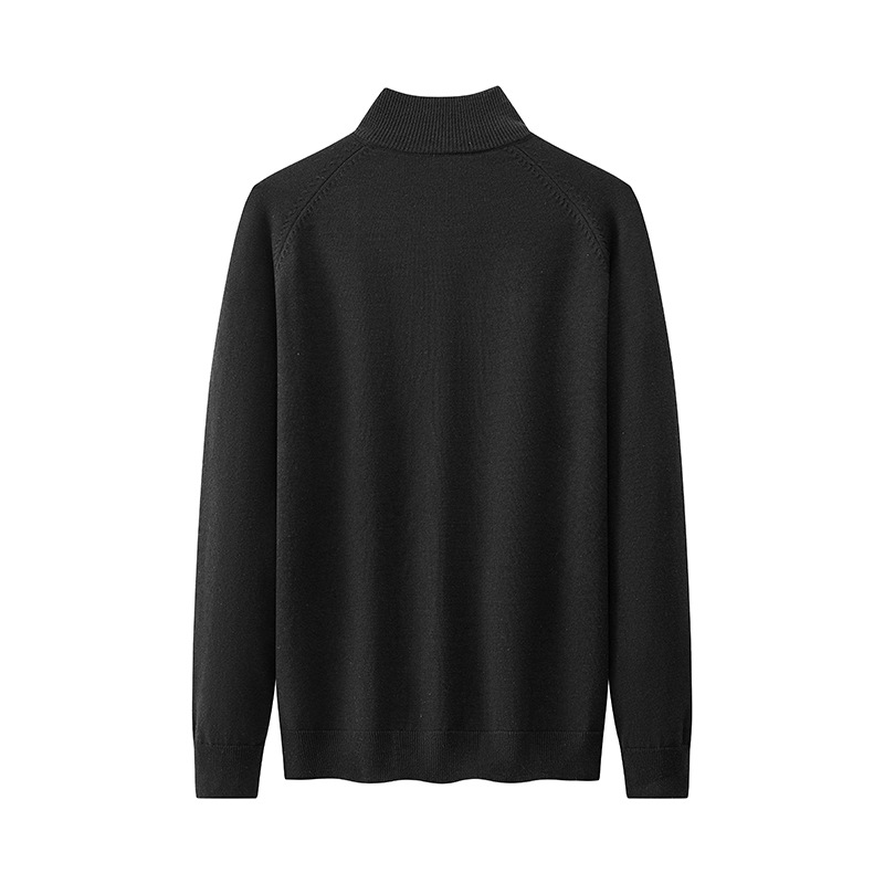 Simple Half-Zip Knit Sweater Men's Stand-Up Collar Inner Layer Crewneck Sweater