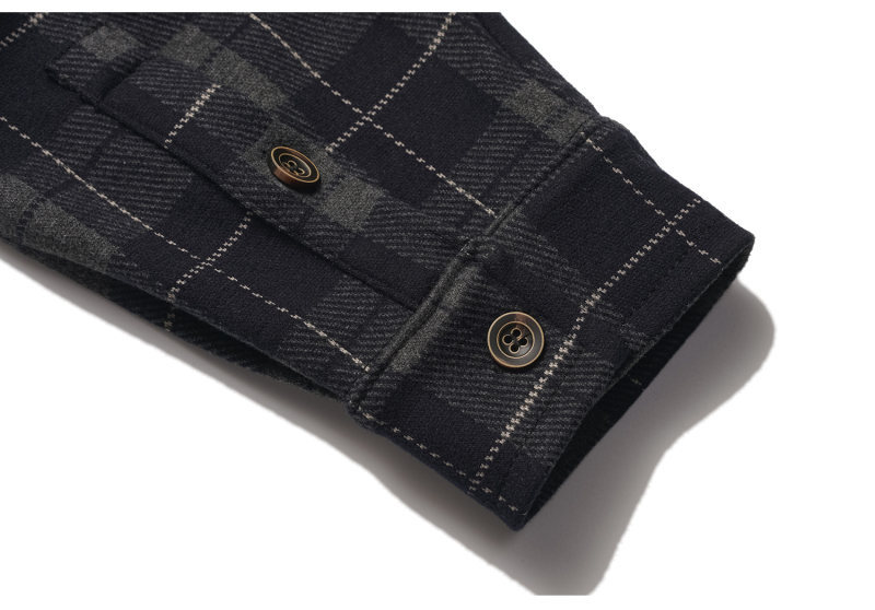 Oversized Checked Button-Down Polyester Shirt