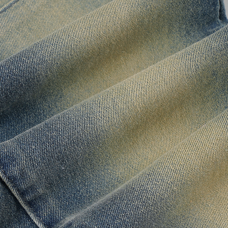 Split low waist straight leg small leg jeans