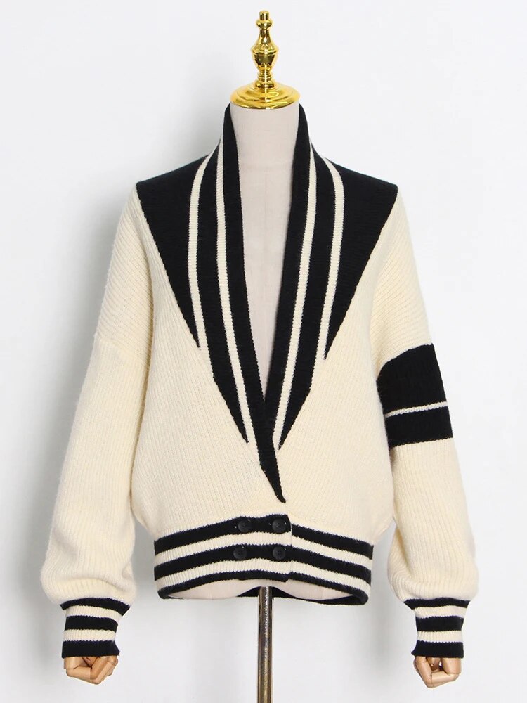 Ladies Relaxed Open Front Polyester Multi Tone Sweater