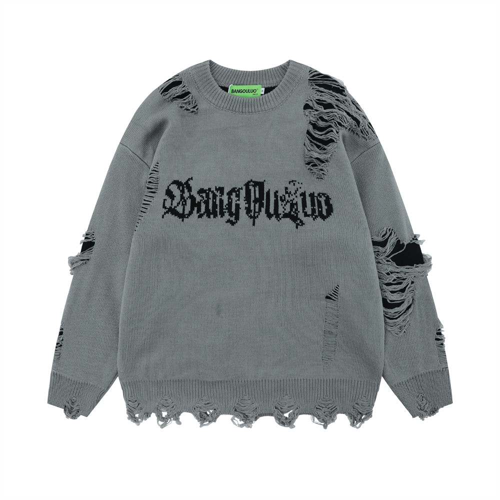 Streetwear Oversized Jacquard Sweater