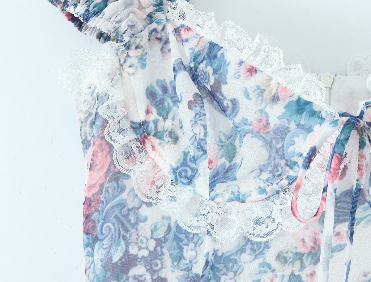 Ruffle trimmed short skirt dress