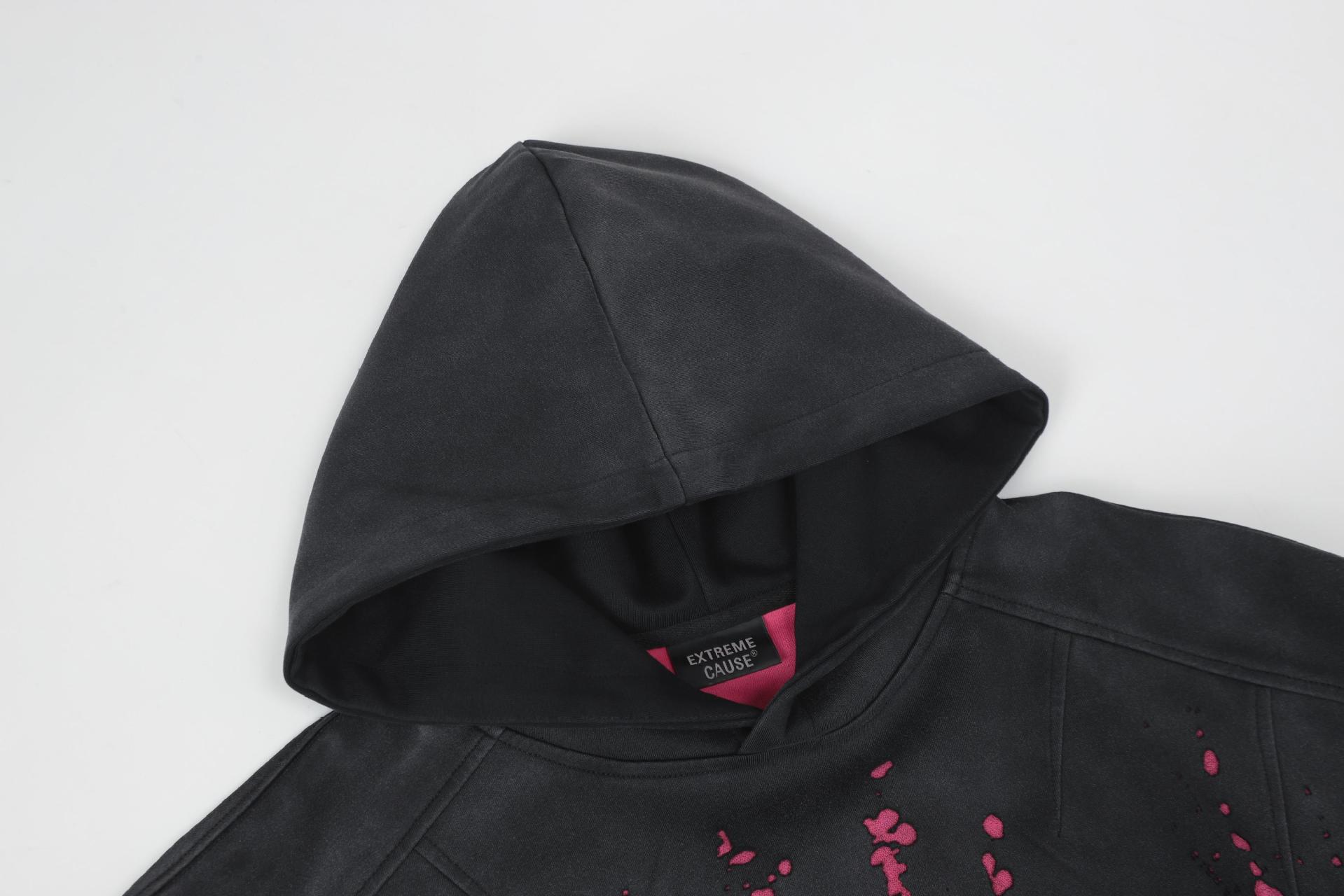 Cotton Polyester Paint Splatter Hoodie