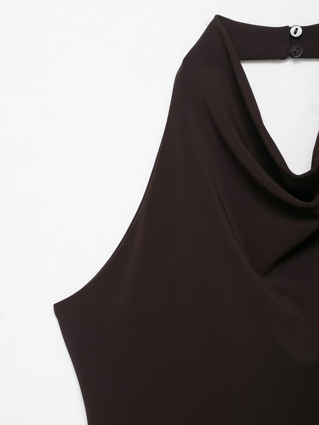 Long Sleeveless Cutout Ruched Spliced Dress