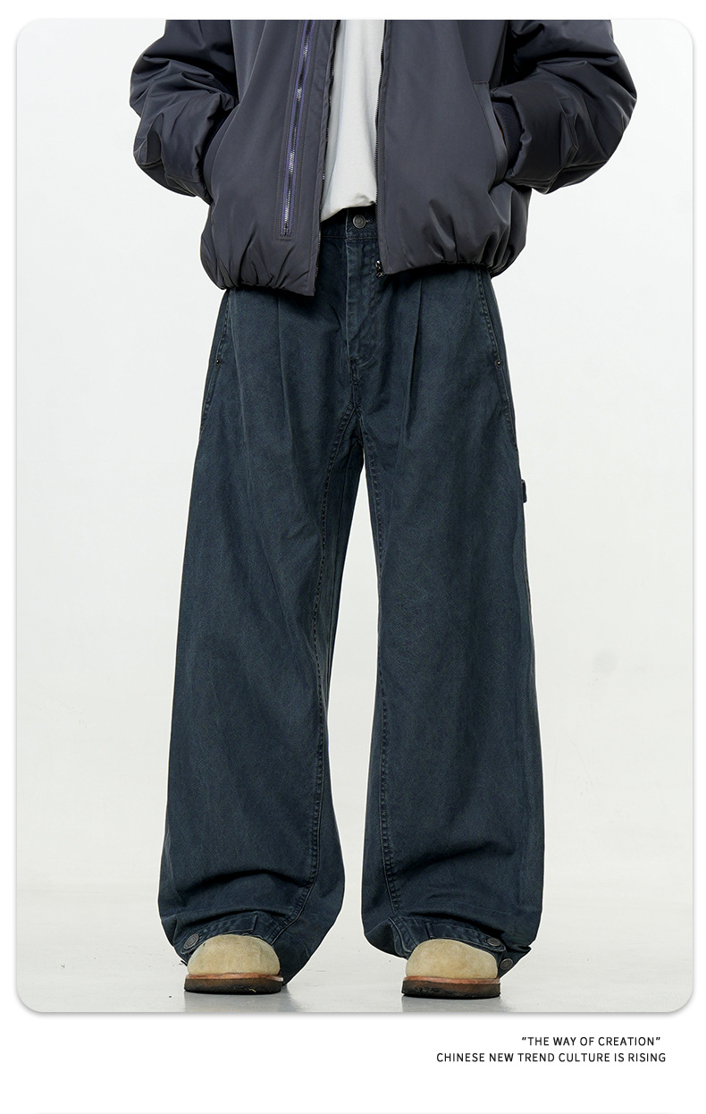 Loose Fit Carpenter Pants for Men and Women Wide Leg Trousers with Casual Simple Design