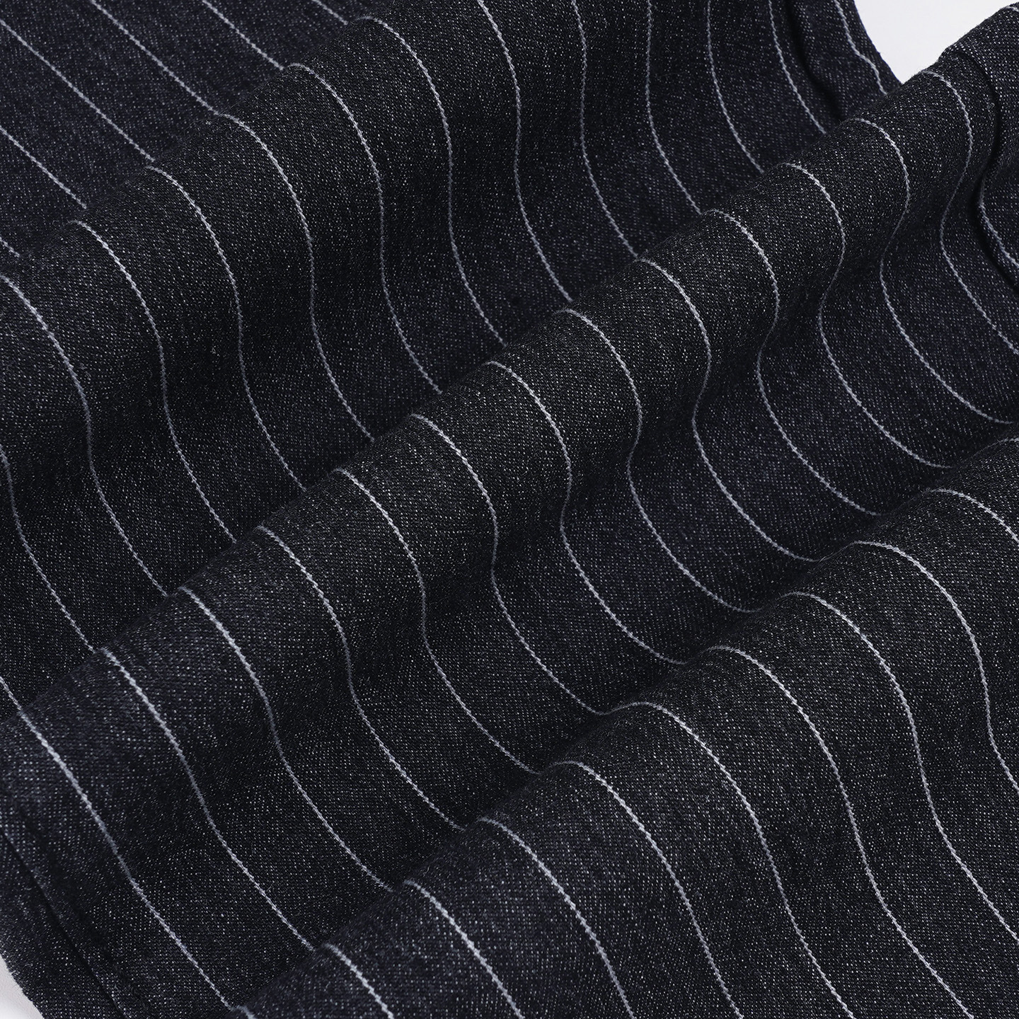 Striped contrasting horn slightly spicy low waist straight leg denim
