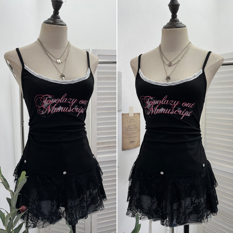 Sexy Lacy Crew Neck Slim Fit Tank Top