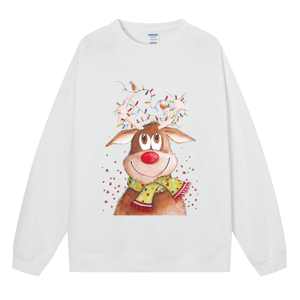 Ladies Oversized Winter Deer Anime Cotton Hoodie