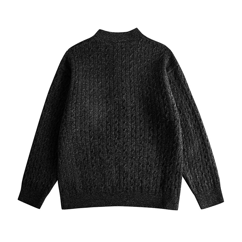 Oversized Aran Placket Sweater