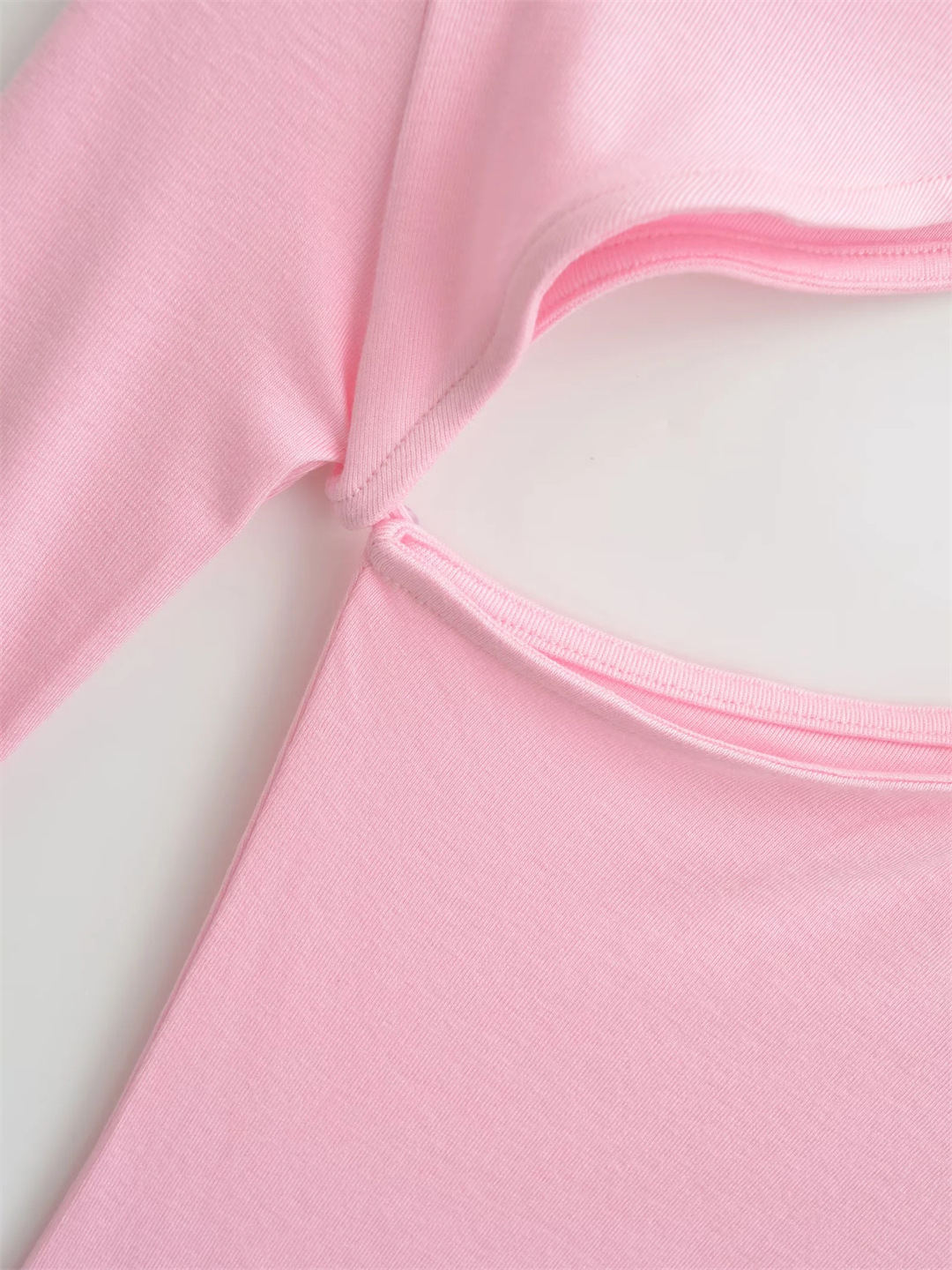 Irregular Collar Slim Removable Strap Full Arm Top