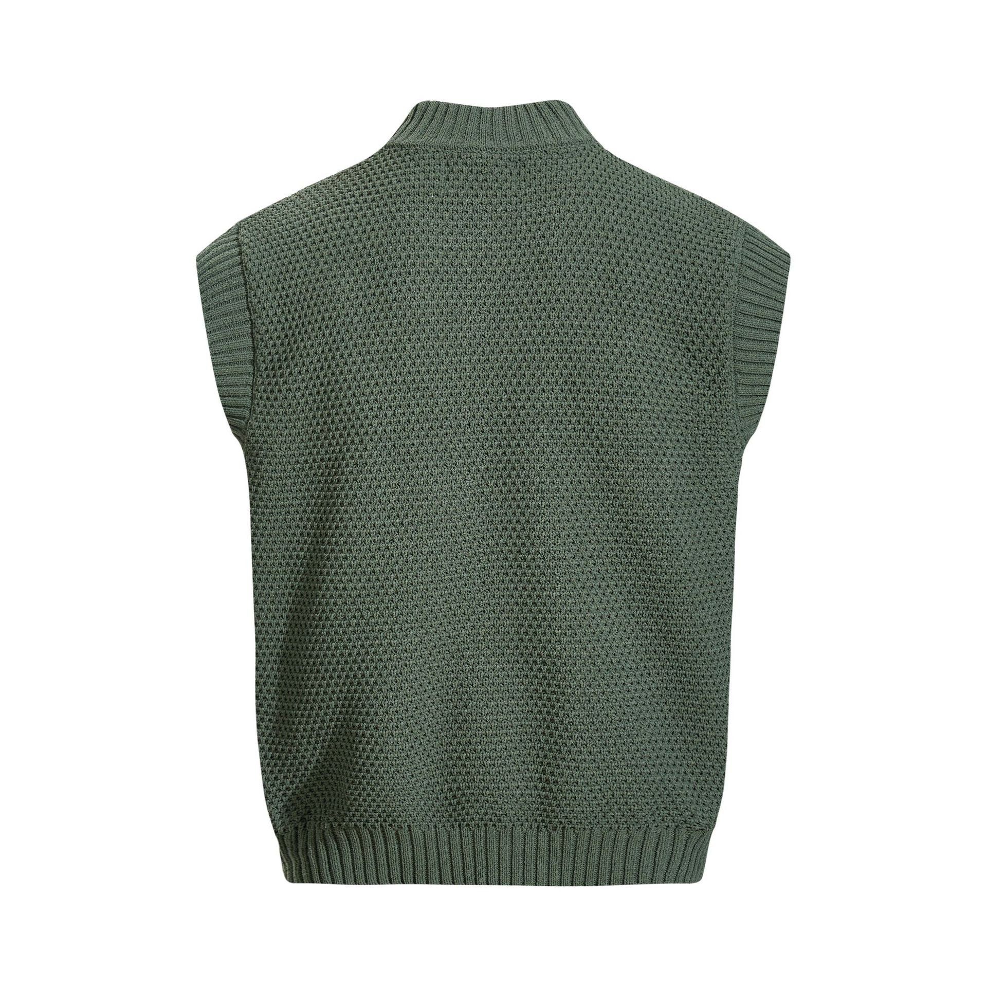 Relaxed Zipper Front Sweater Vest