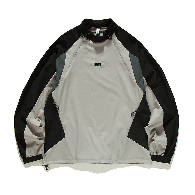 Baseball Oversized Contrast Nylon Performance Hoodie