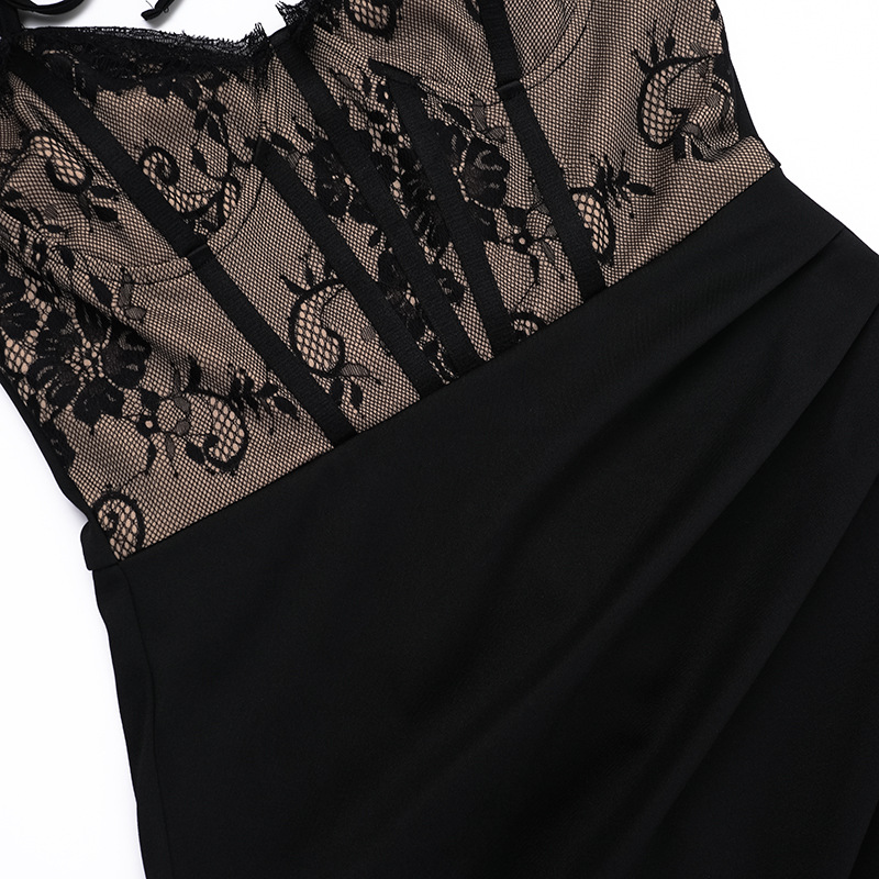 Colorblock V-Neck Sleeveless Split Dress