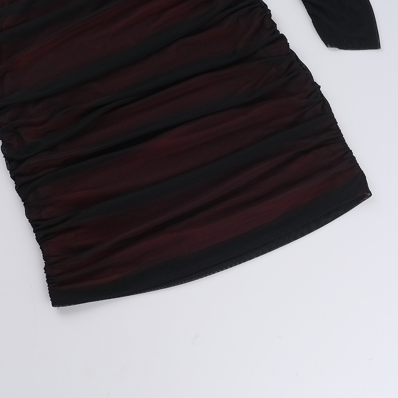 Form-Fitting Full-Sleeve Ruched Hip Dress