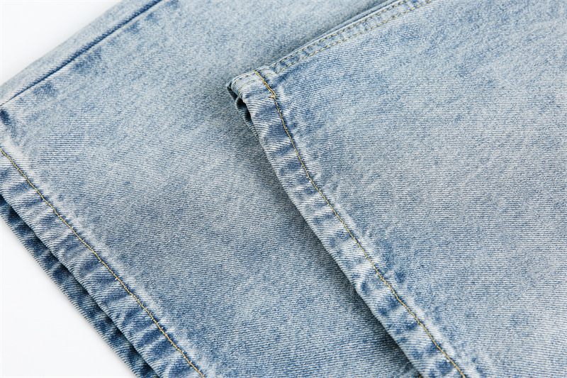 Deconstructed Casual Straight Leg Jeans