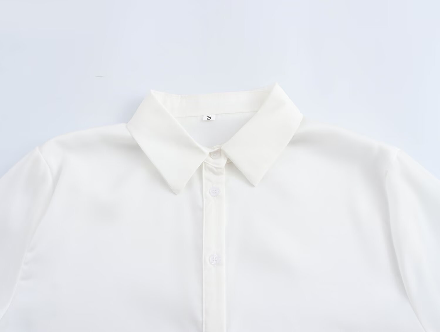 Solid Color Long Sleeve Tie Front Blouse
